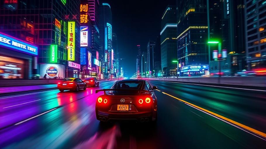 Neon Tokyo drift session — S-class only